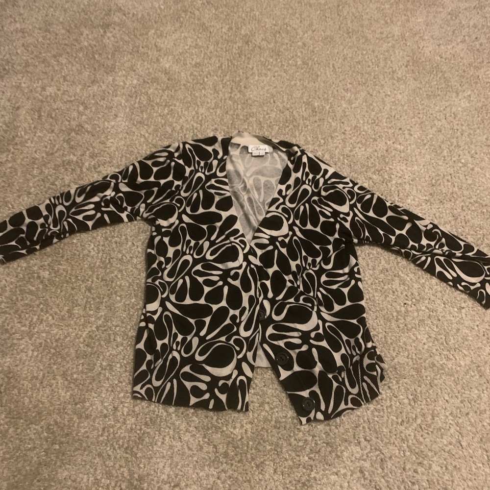Chaus Black and Gray Patterned Blazer
